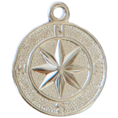 Silver Compass Charm
