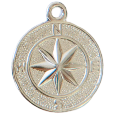 Silver Compass Charm