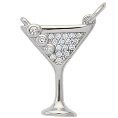 Silver Martini Glass Charm