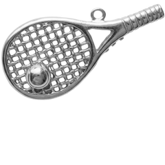 Silver Tennis Rocket Charm