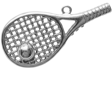 Silver Tennis Rocket Charm