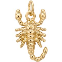 Gold Scorpion Charm Pendant