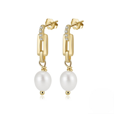 Tide Link Pearl Earrings