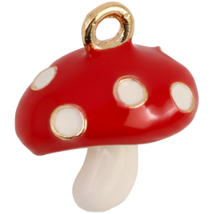 Tiny Red Mushroom Charm Pendant