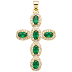 Verde Green Cross Charm