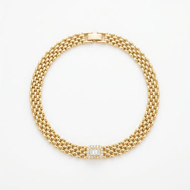 Gold-plated brass Golden Tide link bracelet watch-band silhouette warm light