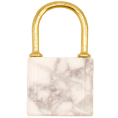 Lock Charm White Marble